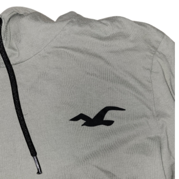 Hollister Mens Pullover TShirt Hoodie Sage/Army Green Long Sleeve Small - Picture 8 of 11